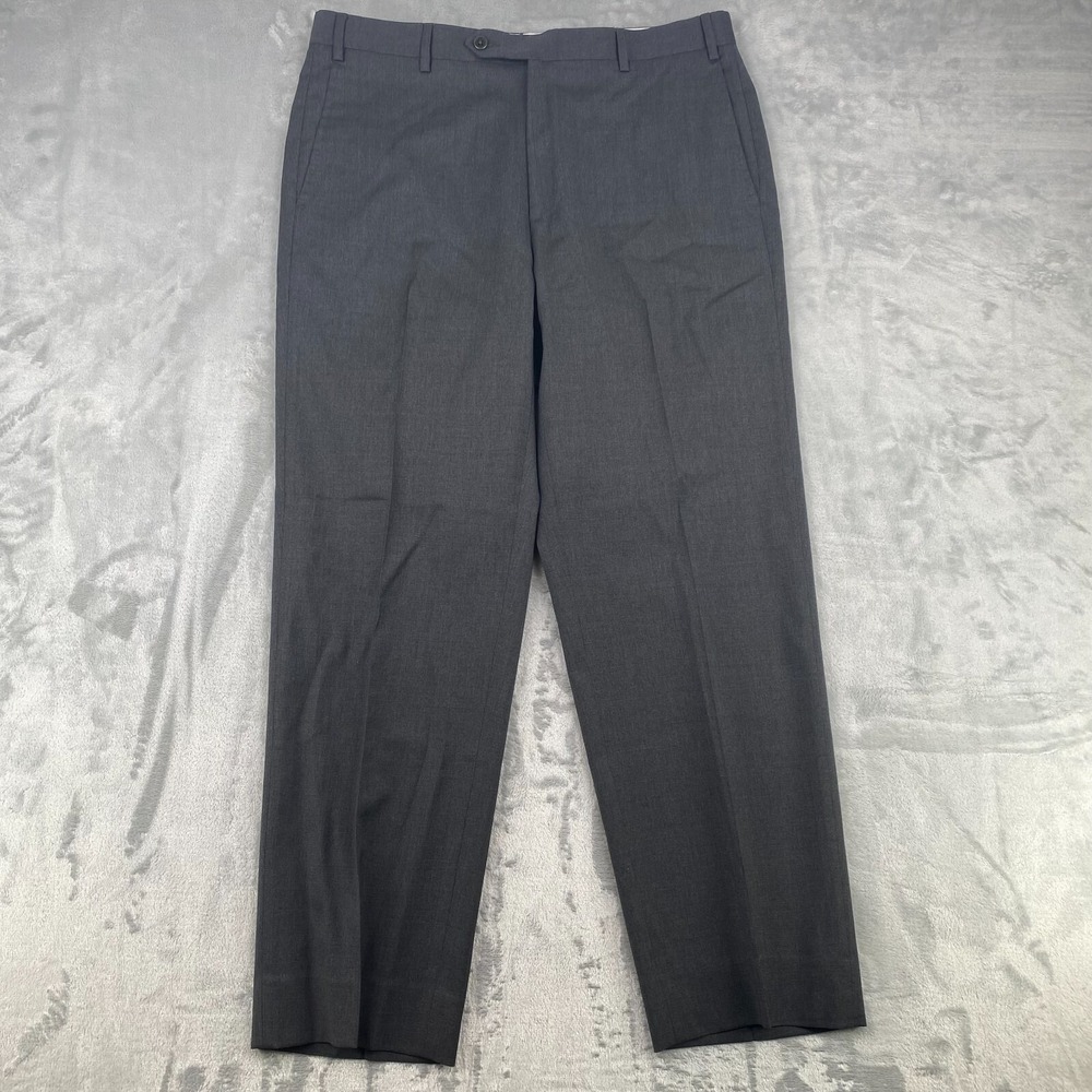 Zanella Todd Pants Men's Size 36 (35x29.5) Slacks Flat Front Gray Wool Italy